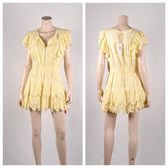 LoveShackFancy Darryl Lace Trim Mini Dress - Picture 2 of 3